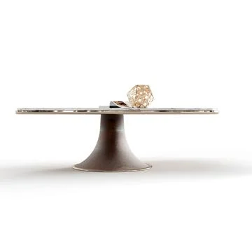 Closeup of a white marble table with a magazine on it Stock Illustration