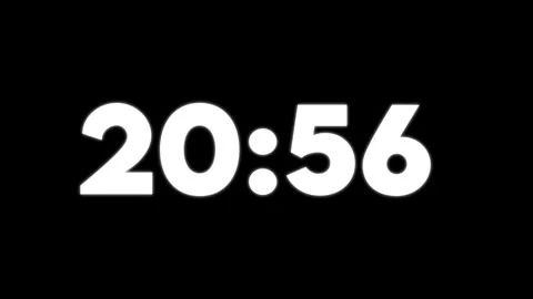 Closeup white numbers twenty-two twenty-nine glowing on black background Stock Footage 326663968