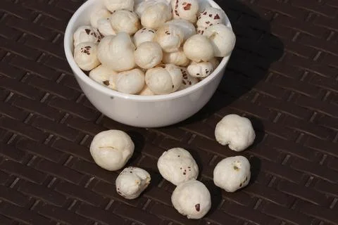 Closeup white seed round shape Stock Photos