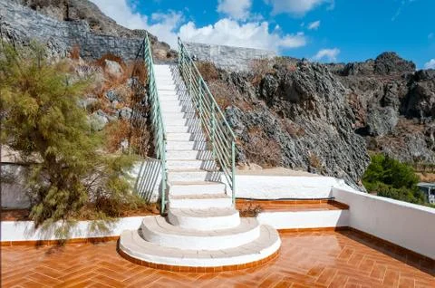 Closeup white staircase Фото