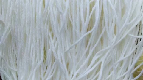 Closeup white threads background texture Stock Footage 157110576