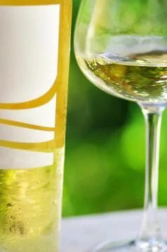 Closeup of white wine Stock Photos