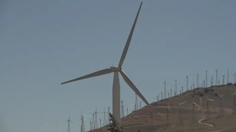 Closeup of wind turbine Stock Footage 49404246