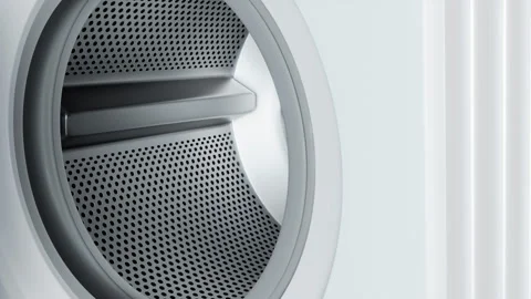 Closeup of the window door opening on a washing machine, then closing the door Stock Footage 240759955