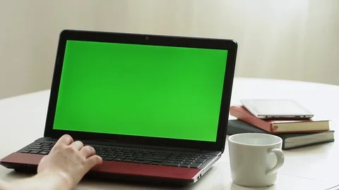 Closeup woman sitting table notebook female hands keyboarding laptop using Stock Footage 127223653