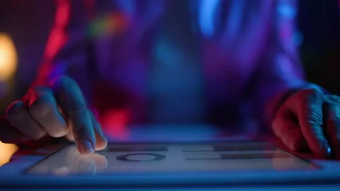 Closeup on woman using tablet PC Stock Footage 238646550