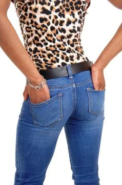 Closeup of woman's butt. Stock Photos
