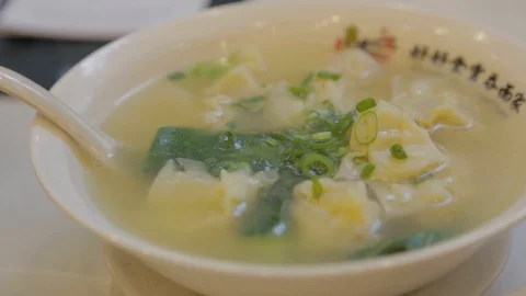 Closeup of wonton soup Stock-Footage 126267627