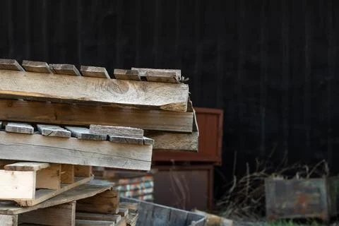 Closeup of wood pallets Stock Photos