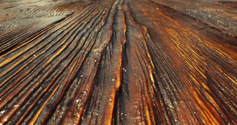 Closeup wooden aged brown table background, old grunge dark wood surface texture Stock Footage 153885707