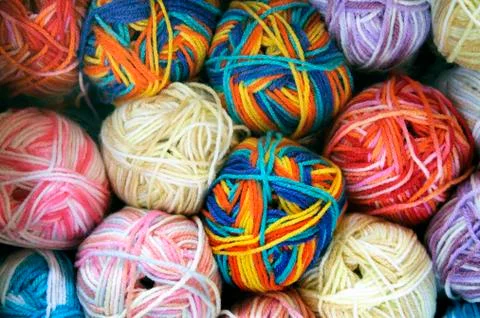 Closeup of wool clews Stock Photos