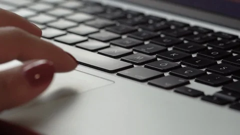 Closeup working with a laptop Stock Footage 93809608