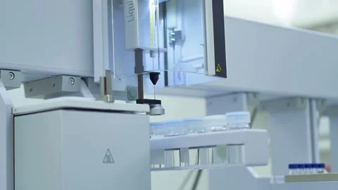 Closeup of working liquid spectroscopy machine at laboratory Stock Footage 255861894