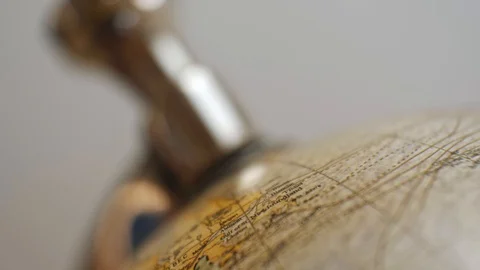 Closeup of World globe with grey background Stock Footage 128603855