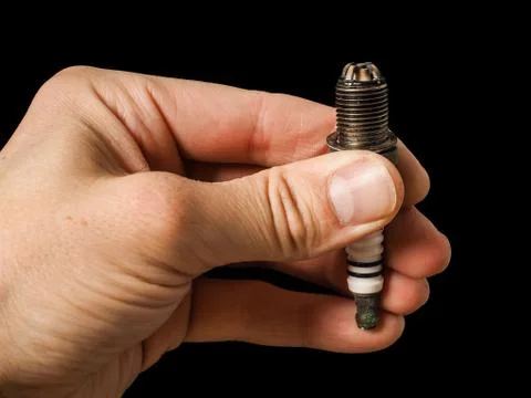 Closeup of a worn spark plug Stock Photos