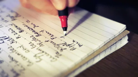 Closeup Writing on Notepad Stock Footage 58194572