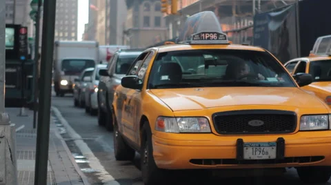 Closeup on Yellow Cab Sign Stock Footage 63464688