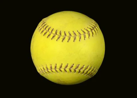 Closeup of yellow softball Stock Photos