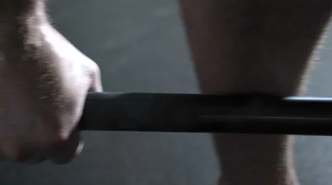 Closeup of young man doing barbells deadlift exercise at the gym Stock Footage 65279721