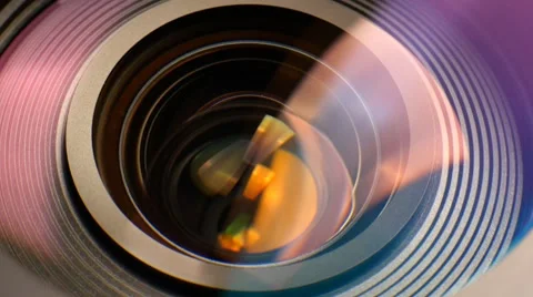Closeup of a zooming camera lens 스톡 동영상 44442772