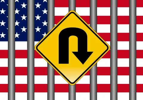The Closing of the American Border Stock Illustration