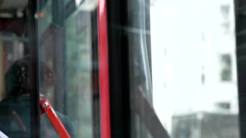 Closing and opening automatic door inside tram. Stock Footage 140402271
