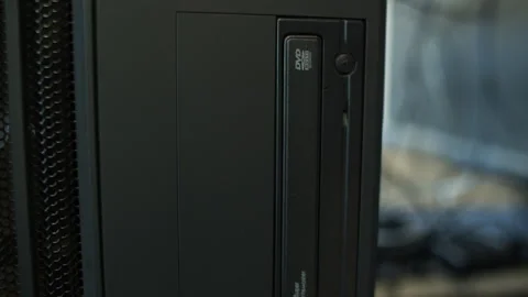Closing and Opening CD/DVD Tray with Depth of Field Effect Video stock 241116433
