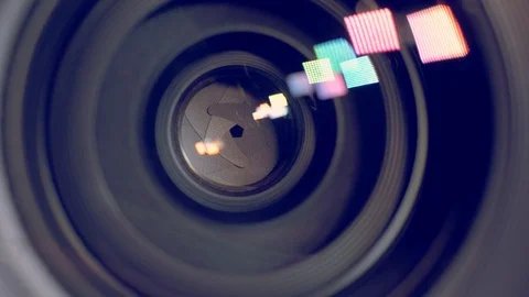 Closing and opening the diaphragm Stock Footage 99740292