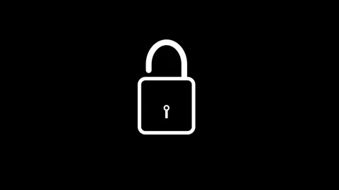 Closing and opening lock icon animated video Stock Footage 310250449