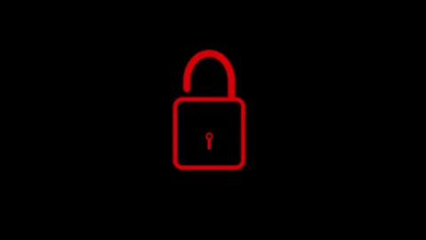 Closing and opening lock icon animated video Stock Footage 310250452