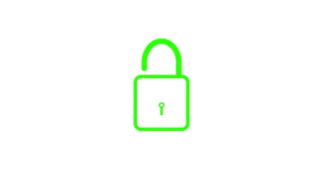 Closing and opening lock icon animated video Stock Footage 310250454