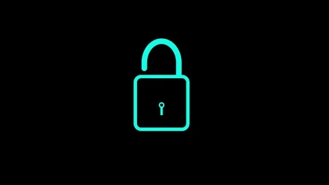Closing and opening lock icon animated video Stock Footage 310250455
