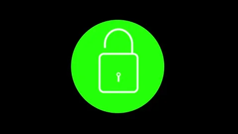 Closing and opening lock icon animated video Stock Footage 310250456