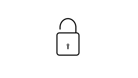 Closing and opening lock icon animated video Stock Footage 310250458
