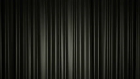 Closing and opening shiny black silk curtains on stage. Stock Footage 102531459