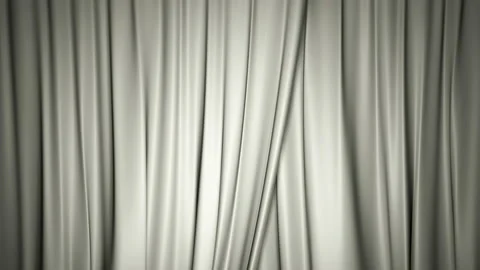 Closing and opening shiny white silk curtains on stage. Stock Footage 102530262