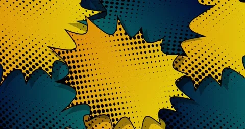 Closing on black opening on white comic bubbles Stock Footage 171644692