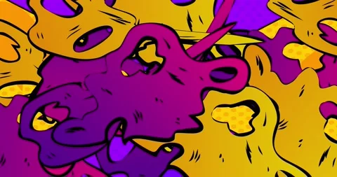 Closing on black opening on white comic purple yellow elements Stock-Footage 171644700