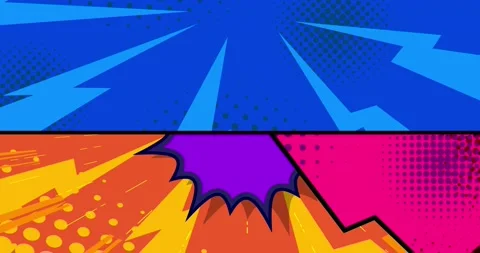 Closing on black opening on white pop art video Stock Footage 171644713