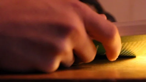 Closing a book close up Video stock 112300274