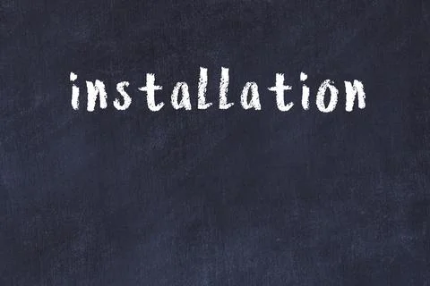 Closing browser window with caption installation. Chalk drawing. Concept of d Fotos Stock