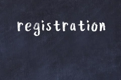 Closing browser window with caption registration. Chalk drawing. Concept of d Stock Photos