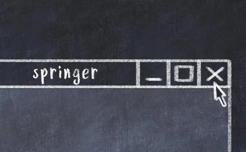 Closing browser window with caption springer. Chalk drawing. Concept of deali 库存照片