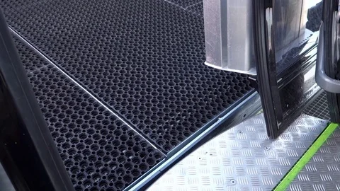 Closing the cable car door Stock Footage 107771338