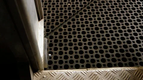 Closing the cable car door Stock Footage 115486662