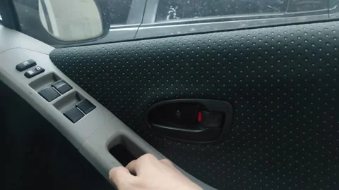 Closing car door with black interior Stock Footage 256988147