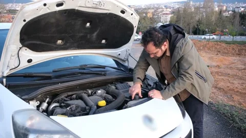 Closing car engine bonnet Stock Footage 195487172