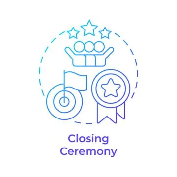 Closing ceremony blue gradient concept icon Stock Illustration