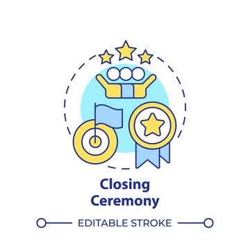 Closing ceremony multi color concept icon Stock Illustration