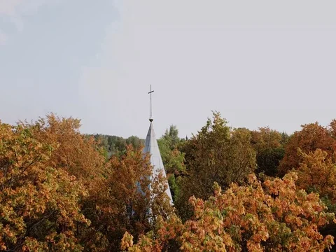 Closing Up On A Church Stock Footage 80334589